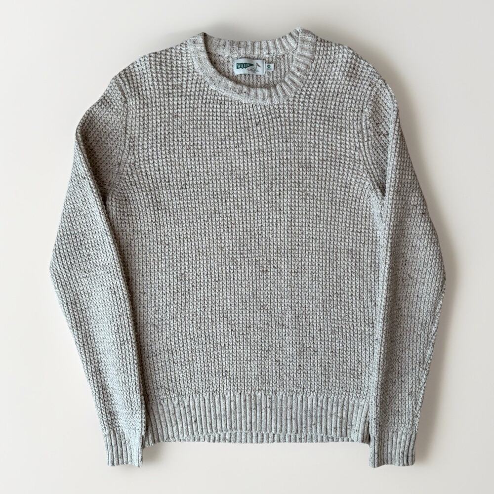 Wellen Recycled Cotton Headlands Sweater Medium Cream Crewneck Minimalist